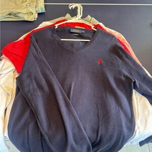 Ralph Lauren Men's V-Neck Sweater in Navy